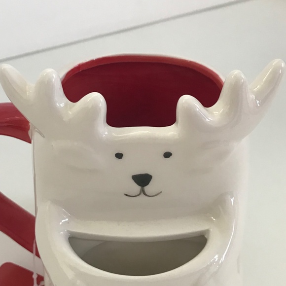 Reindeer Ceramic Mug Cookie Pocket Mug 14oz. Christmas Mug New With Tags - Picture 2 of 10